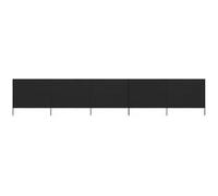 vidaXL Paravent 5 panneaux en tissu 600 x 120 cm Noir