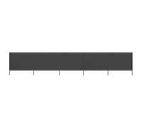 vidaXL Paravent 5 Panneaux Ecran de Plage Anti-Vent Abri de Plage Pare-Vue Coupe-Vent Camping Jardin Pliable Extérieur Tissu 600x120 cm Anthracite