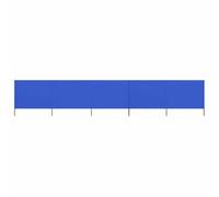 vidaXL Paravent 5 Panneaux Ecran de Plage Anti-Vent Abri de Plage Pare-Vue Coupe-Vent Camping Jardin Pliable Extérieur Tissu 600x120 cm Bleu Azuré
