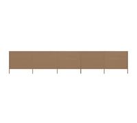 vidaXL Paravent 5 Panneaux Ecran de Plage Anti-Vent Abri de Plage Pare-Vue Coupe-Vent Camping Jardin Pliable Extérieur Tissu 600x160 cm Taupe