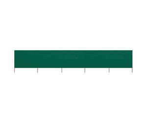 vidaXL Paravent 5 Panneaux Ecran de Plage Anti-Vent Abri de Plage Pare-Vue Coupe-Vent Camping Jardin Pliable Extérieur Tissu 600x120 cm Vert