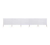 vidaXL Paravent 5 panneaux Tissu 600 x 120 cm Blanc sable Blanc