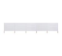 vidaXL Paravent 5 panneaux Tissu 600 x 160 cm Blanc sable