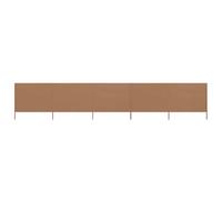 vidaXL Paravent 5 Panneaux Ecran de Plage Anti-Vent Abri de Plage Pare-Vue Coupe-Vent Camping Jardin Pliable Extérieur Tissu 600x160 cm Taupe