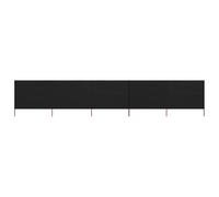 vidaXL Paravent 5 panneaux Tissu 600 x 80 cm Noir Noir