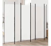 vidaXL Paravent 6 panneaux 300x200 cm en polyester, structure en fer, blanc 350190