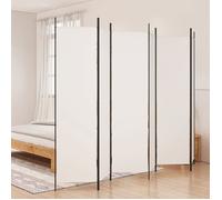 vidaXL Paravent 6 Panneaux, 300x200 cm, Polyester & Structure en Fer, Blanc, Écran de Confidentialité Pliable, Cloison 350190