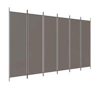 vidaXL Paravent 6 panneaux 300x200 cm, Tissu polyester & cadre en fer, Anthracite, Écran pliable, Cloison mobile pour 350192