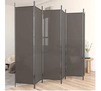vidaXL Paravent 6 panneaux 300x200 cm, Tissu polyester & cadre en fer, Anthracite, Écran pliable, Cloison mobile pour 350192