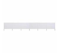 vidaXL Paravent 6 Panneaux Ecran de Plage Anti-Vent Abri de Plage Pare-Vue Coupe-Vent Camping Jardin Pliable Extérieur Tissu 800x160 cm Blanc Sable