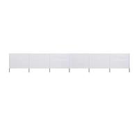 vidaXL Paravent 6 Panneaux Ecran de Plage Anti-Vent Abri de Plage Pare-Vue Coupe-Vent Camping Jardin Pliable Extérieur Tissu 800x120 cm Blanc Sable