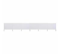 vidaXL Paravent 6 Panneaux Ecran de Plage Anti-Vent Abri de Plage Pare-Vue Coupe-Vent Camping Jardin Pliable Extérieur Tissu 800x120 cm Blanc Sable