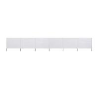 vidaXL Paravent 6 panneaux en tissu 800 x 120 cm Blanc sable