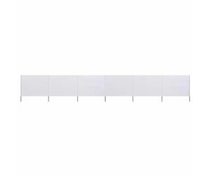 vidaXL Paravent 6 Panneaux Tissu 800 x 120 cm Blanc Sable
