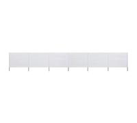 vidaXL Paravent 6 panneaux Tissu 800 x 120 cm Blanc sable Blanc