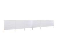vidaXL Paravent 6 panneaux en tissu 800 x 80 cm Blanc
