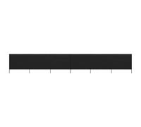 vidaXL Paravent 6 panneaux Tissu 800 x 80 cm Noir Noir