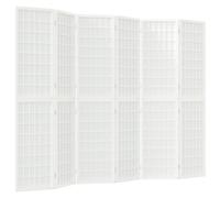 vidaXL Paravent 6 pcs. style japonais Pliable 240x170 cm Blanc