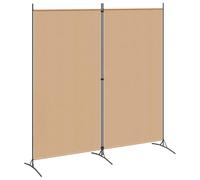 vidaXL Paravent à 2 panneaux Beige 175 x 180 cm Tissu, Paravent moderne, rectangulaire, pliable pour salon, séparation de l'espace intérieur, intime et pratique