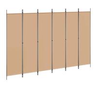 vidaXL Paravent à 6 Panneaux Beige 300 x 200 cm Tissu, Séparation Moderne pour Salon, écran Pliant rectangulaire, Tissu, déco, Espace privé