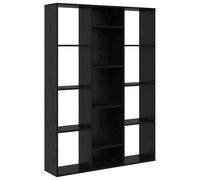 vidaXL Paravent Chêne Noir 100 x 24 x 140 cm Bois d'ingénierie, Salon, Diviseur Rectangulaire, Décor Moderne, Rangement Spacieux, Séparateur, Solution Maison, Organisateur Bureau