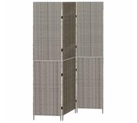 vidaXL Paravent 146 x 180 cm Gris en polyrotin – Pliable, écran de confidentialité pour salon