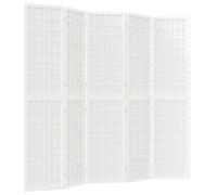 vidaXL Paravent style japonais 5 pièces Pliable 200x170 cm Blanc