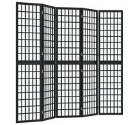 vidaXL Paravent style japonais 5 pièces Pliable 200x170 cm Noir