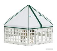 vidaXL Parc de Jeu pour Chiens à 6 Panneaux 122 x 106,5 x 82 cm Blanc