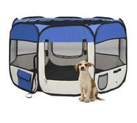 vidaXL Parc Pliable pour Chien avec Sac de Transport Bleu 110x110x58 cm Enclos 171014