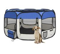 vidaXL Parc Pliable pour Chien avec Sac de Transport Bleu 125x125x61 cm Enclos 171015