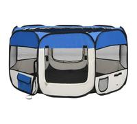 vidaXL Parc Pliable pour Chien avec Sac de Transport Bleu 125x125x61 cm Enclos