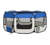 vidaXL Parc Pliable pour Chien avec Sac de Transport Bleu 145x145x61cm