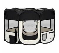 vidaXL Parc Pliable pour Chien avec Sac de Transport Noir 110x110x58 cm Enclos