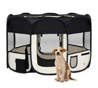 Vidaxl Parc Pliable Pour Chien Avec Sac De Transport Noir 110x110x58cm