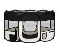 vidaXL Parc Pliable pour Chien avec Sac de Transport Noir 145x145x61 cm Enclos