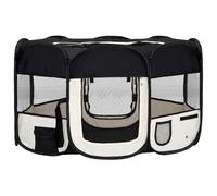 vidaXL Parc pliable pour chien – 145×145×61 cm – Noir avec sac de transport