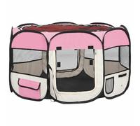 vidaXL Parc Pliable pour Chien avec Sac de Transport Rose 110x110x58 cm Enclos