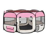 vidaXL Parc Pliable pour Chien avec Sac de Transport Rose 145x145x61 cm Enclos