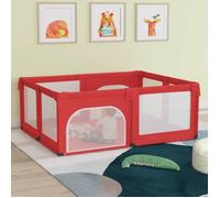vidaXL Parc pour bébé avec 2 portes Rouge Tissu Oxford 10310