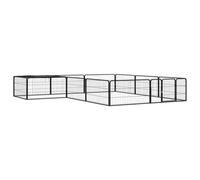 Vidaxl Parc Pour Chien 12panneaux Noir 100x50cm Acier Enduit De Poudre