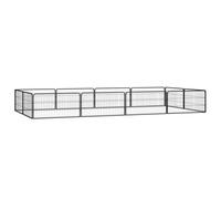 Vidaxl Parc Pour Chien 12panneaux Noir 100x50cm Acier Enduit De Poudre