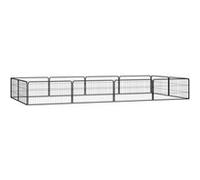 vidaXL Parc pour chien 12panneaux Noir 100x50cm Acier enduit de poudre 3115968 Noir G