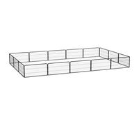 Vidaxl Parc Pour Chien 16panneaux Noir 100x50cm Acier Enduit De Poudre