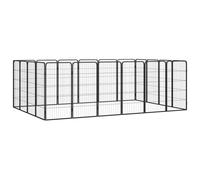 Vidaxl Parc Pour Chien 20panneaux Noir 50x100cm Acier Enduit De Poudre