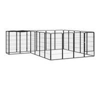 vidaXL Parc pour chien 22panneaux Noir 50x100cm Acier enduit de poudre 3115951 Noir G