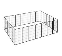 vidaXL Parc pour chien 24panneaux Noir 50x100cm Acier enduit de poudre 3115962