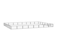 Vidaxl Parc Pour Chien 28panneaux Noir 100x50cm Acier Enduit De Poudre