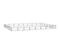 Vidaxl Parc Pour Chien 28panneaux Noir 100x50cm Acier Enduit De Poudre