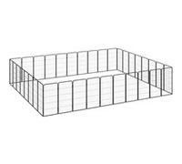 vidaXL Parc pour chien 36panneaux Noir 50x100cm Acier enduit de poudre 3115965 Noir G